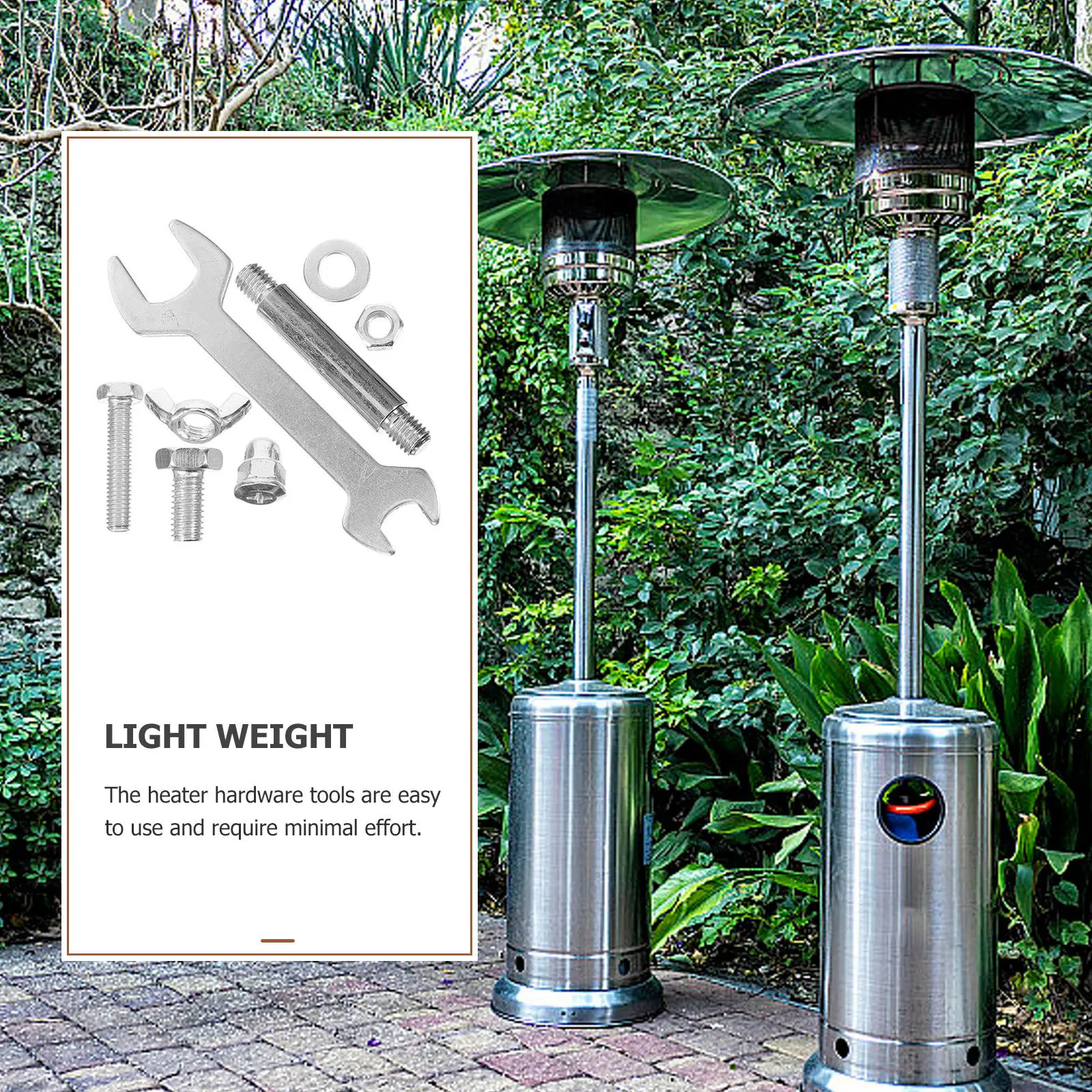 1Set Comprehensive Patio Heater Replacement Parts Kit Stainless Steel Outdoor Heater Hardware Set Secure Stable Installation All