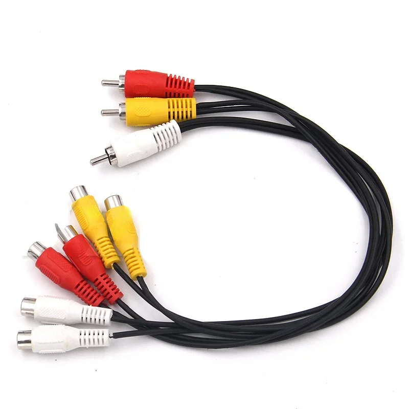 Audio TV DVD Video Adapter AV Cable RCA Split Cable Male To 2 Female 3 RCA Male To 6 RCA Female Plug Splitter 3RCA Adapter Cable