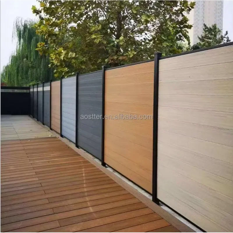 Wholesale High-Traction Eco-Friendly WPC Garden Fence Panels Low Maintenance Half Privacy Customizable Fence Safety Fencing