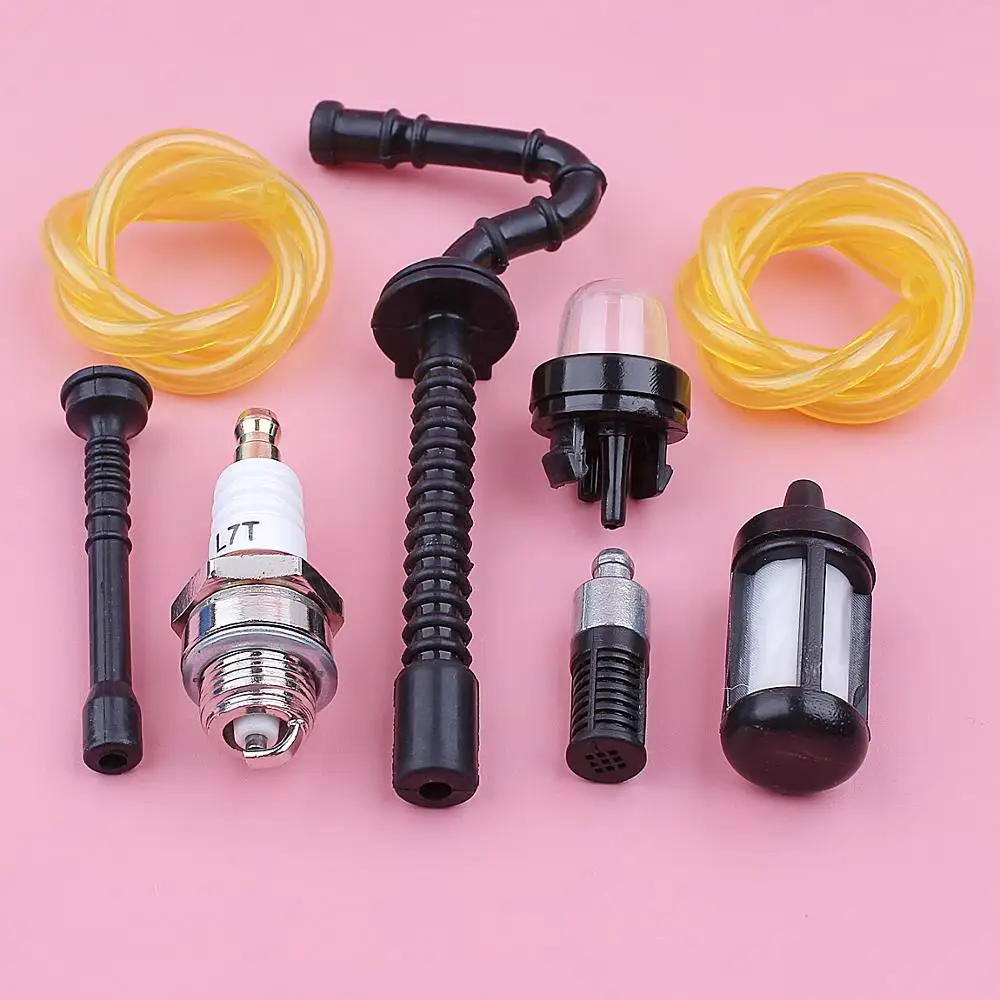 Selang Saluran Filter Oli Bahan Bakar untuk Stihl MS192 MS192T MS192TC Bohlam Primer Kit Busi Suku Cadang Pengganti Gergaji Mesin