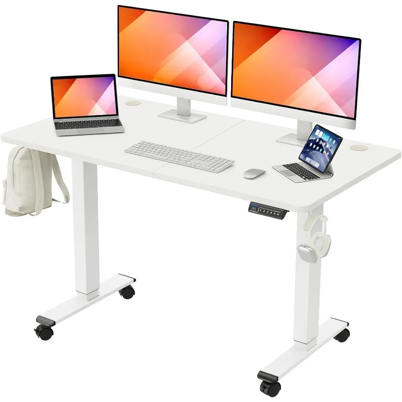 

Electric Height Adjustable Standing Desk, 55 x 28 Inches Sit Stand Desk with Memory Controller, Ergonomic Stand Up