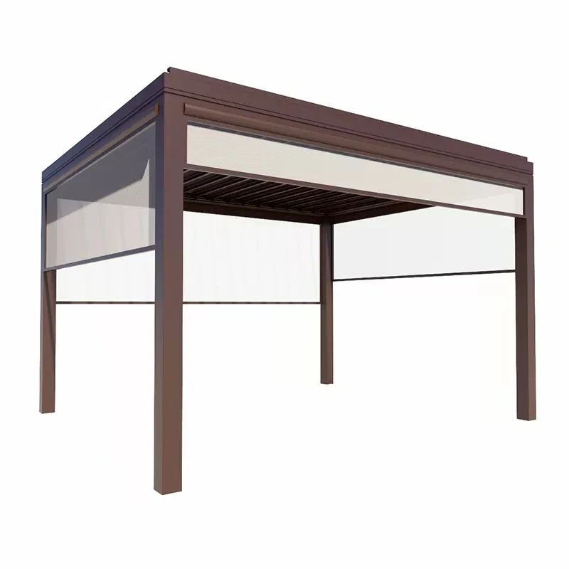 Gazebo motorizado de aluminio con cubierta de Patio fácil de montar, personalizado, con techo de rejilla, pérgola impermeable para exteriores, 3x3, 3x4, venta al por mayor