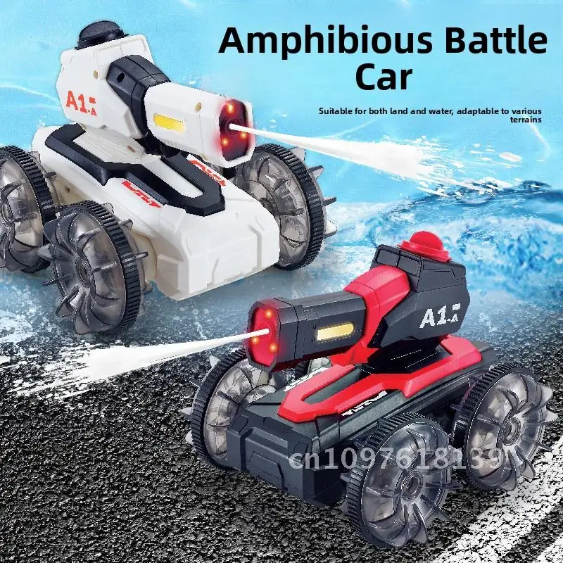 2,4G amphibische tank wasser spray schießen rotierenden fernbedienung geländewagen tank kinder elektrische spielzeug