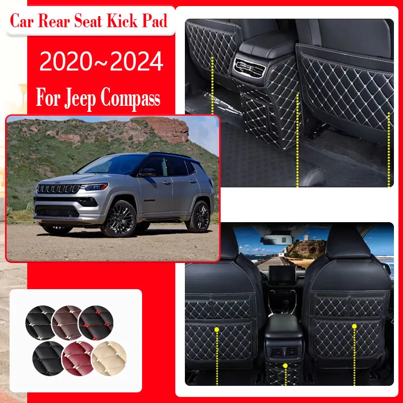 

Car Seat Kick Mats For Jeep Compass MP 2020-2024 Anti-wearing Armrest Back Seat Matt Armrest Box Carpets Covers Auto Accessories