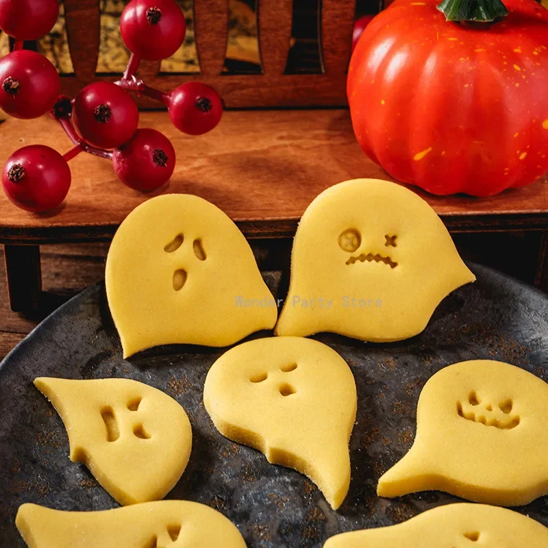 Cartoon Ghost Puzzle Foremka do ciastek Halloween Fondant Biscuit Cutting Mold Set Halloween Party Cake Decorating Baking Accessories