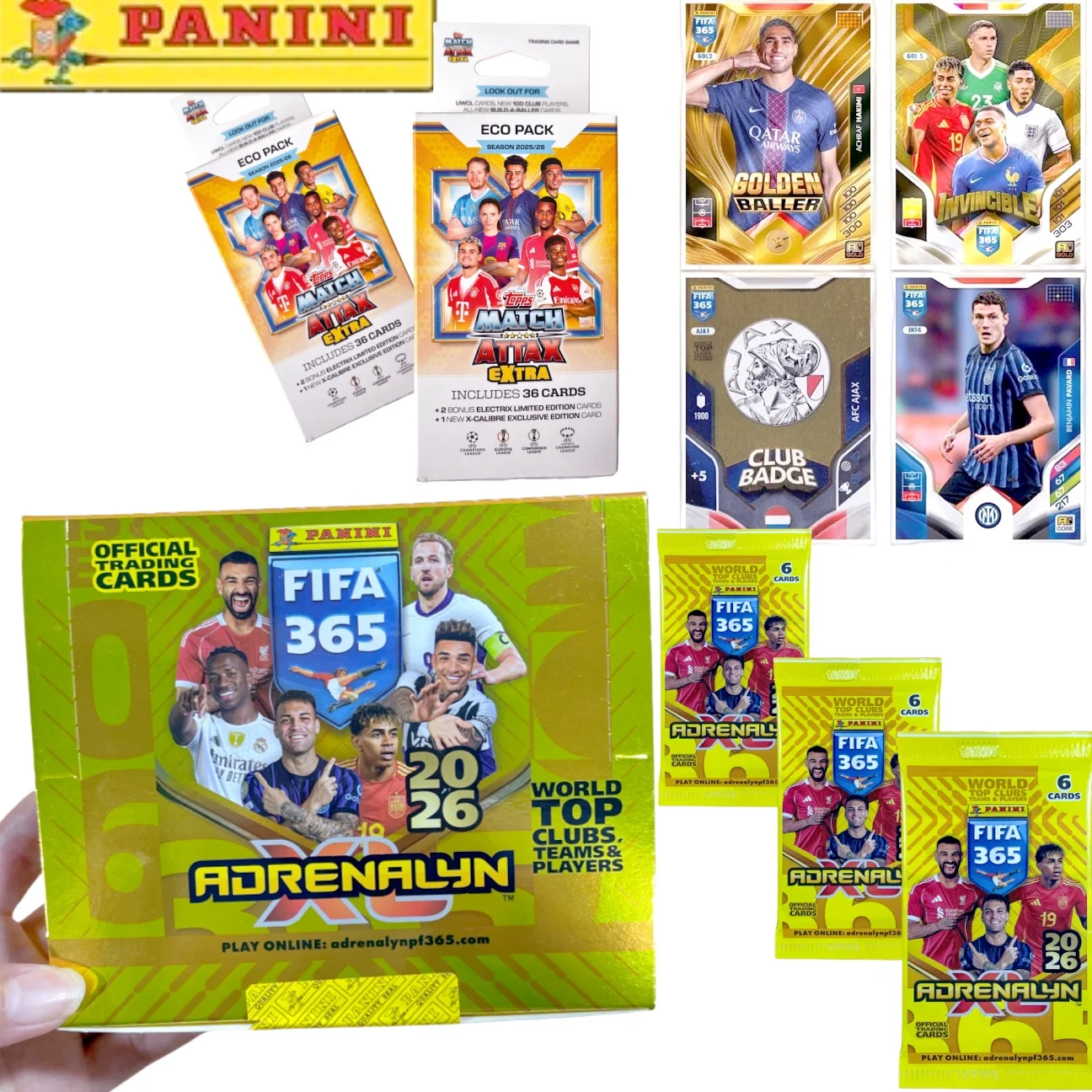 

Коллекционные карточки Panini Soccer сезона 2026: Месси, Зинене, Роналду, Беллингем, Халанд, Де Брёйне — официальные коллекционные карточки