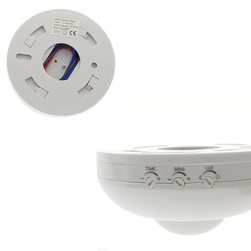 220v AC 6m Max Motion Sensor High Sensitivity 360 Degree Automatic Ceiling Infrared PIR Motion Sensor Switch LED Light