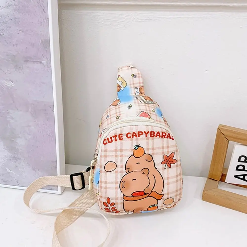 Borsa da petto Capybara in nylon di cartone animato Borsa a tracolla casual da cartone animato di grande capacità Borsa a tracolla portatile Regalo di festa