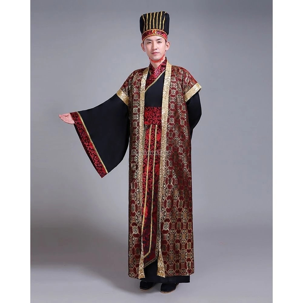 

2025 Китайский традиционный костюм династии Циньхань, старинный ханьфу с перекрестным воротником и широкими рукавами, старинная официальная униформа, ханьфу для выступлений.