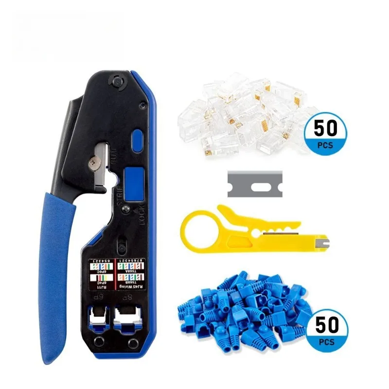 Class VI Network Cable Clamp Set Network Clamp 8P6P Network Cable Crimping Crystal Head Crimping Pliers