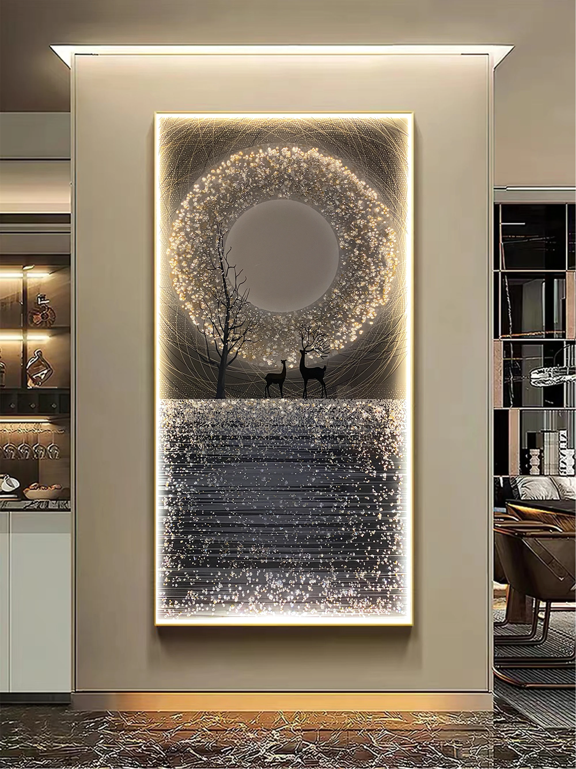 2024 Remote Dimming Modern Creative Wall Decoration Mural LED Wall Lamp Bedroom Study Living Room Dining Room Hanging Painting