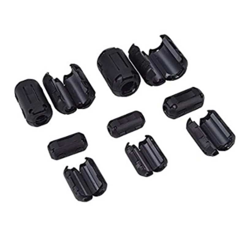 3Pcs Ring Core Ferrite Bead Clamp Choke Coil EMI RFI Noise Filter Clip Snap Cable