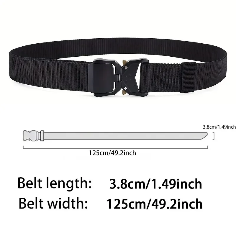 Plus Size Long Tactical Nylon Belt, Multi-Function