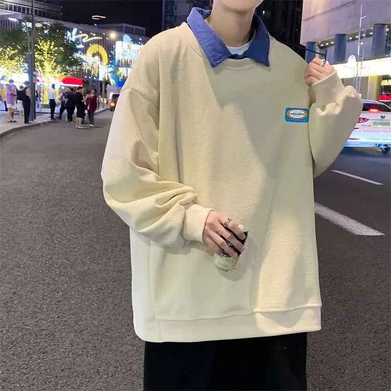 

Loose Fit Men's Sweatirt Autumn Winter Casual Sle Overhead irt American Retro Trendy Large Size 250 Pou