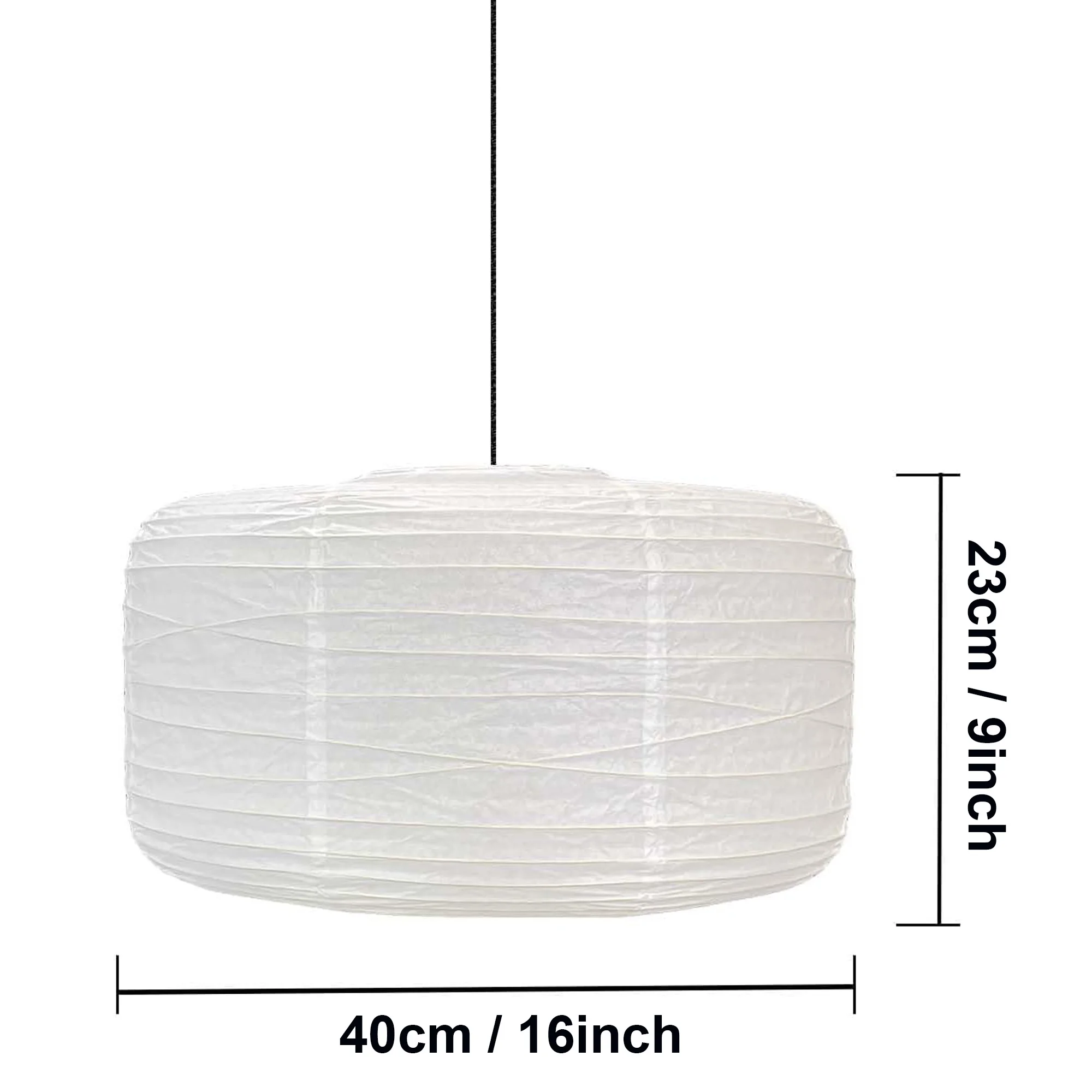 2PCS Paper Lantern Lampshade 40cm 16inch Round Drum Pendant Light Shade Handmade Rice Bedroom Living Room Wedding Party Decor