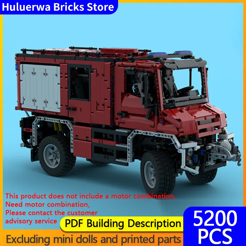 

Speed Racing Car Model MOC Building Bricks U 218 Fire Engine Modular Technology Gifts Holiday Assemble Children Toys Suit
