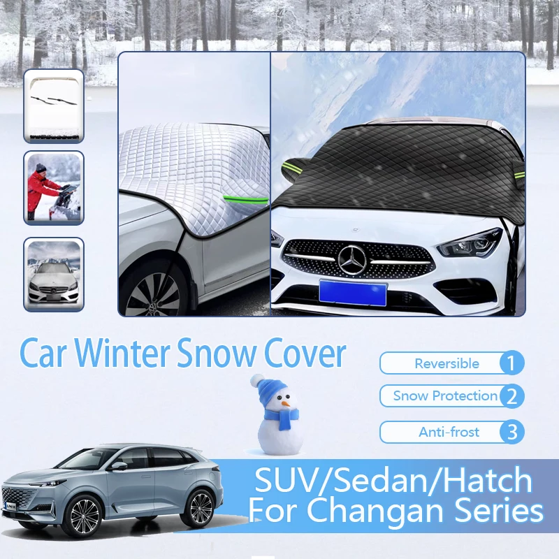 

Автомобильные зимние снежные и ледяные щитки для серии Changan, черный снег, полностью упакованные лобовые стекла, снежные чехлы, двухсторонние автоаксессуары