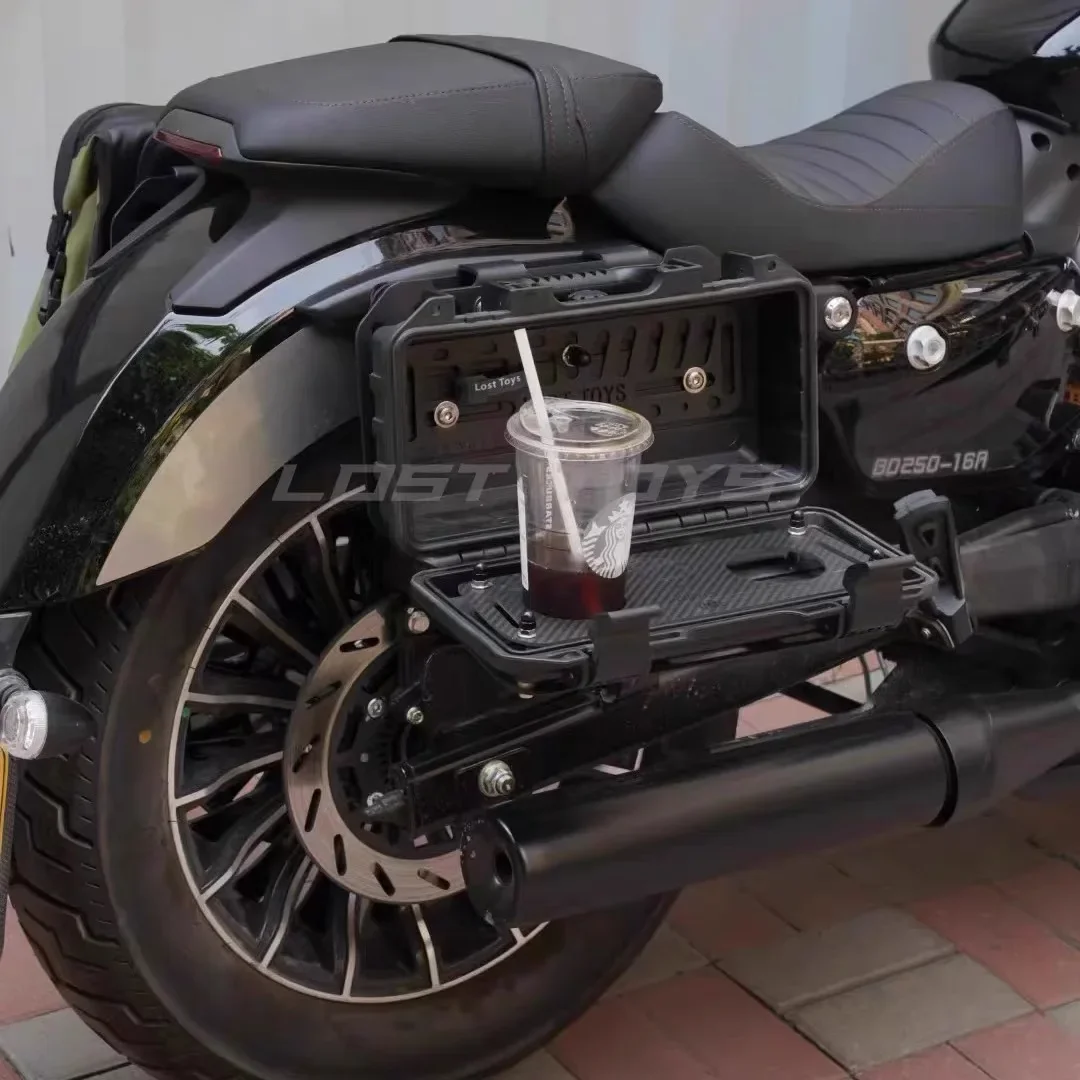 For BENDA Rock250/300 cruise motorcycle modified side bag bracket dedicated original parking position to mount spare oil barrel
