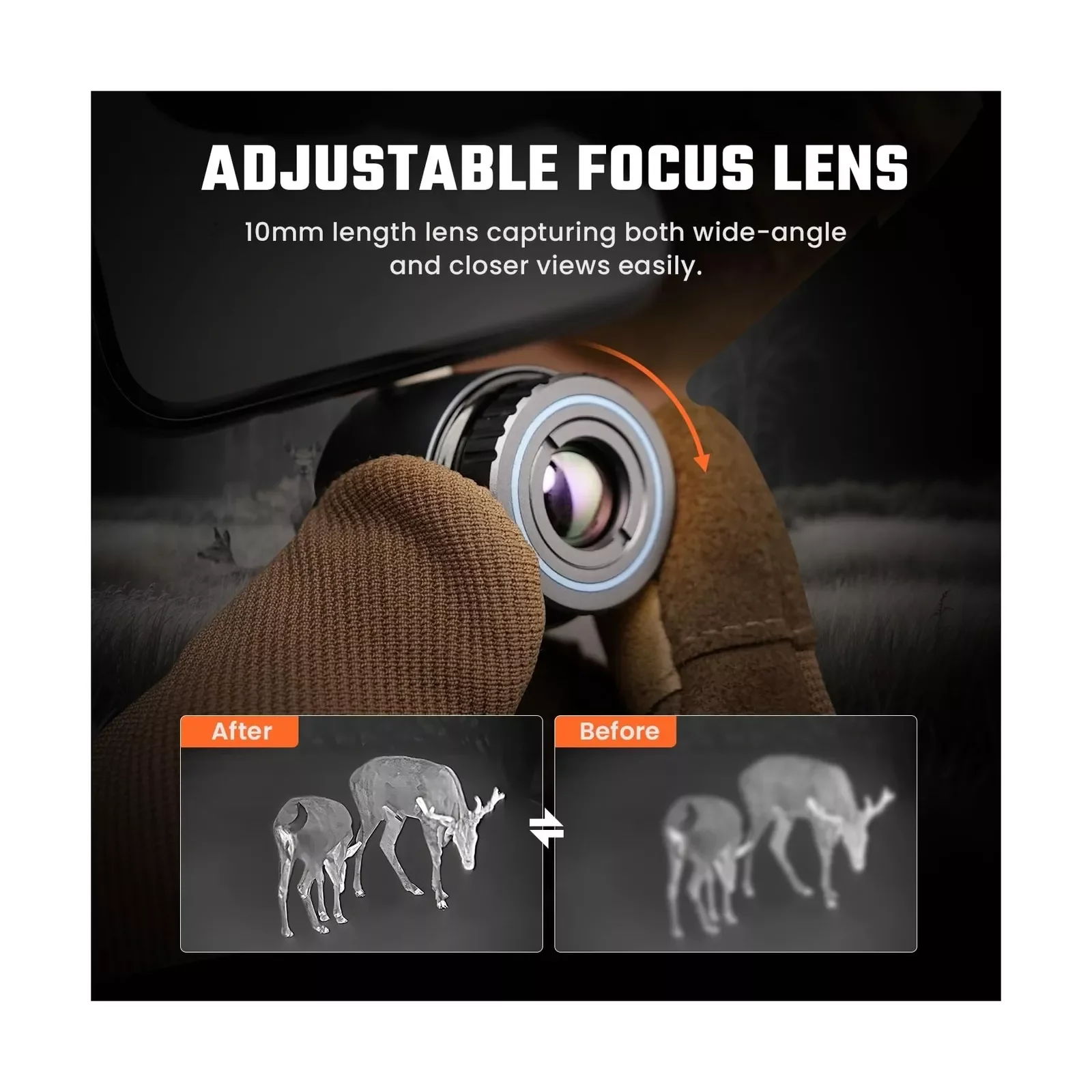 MiLESEEY TNV30i Night Vision Monocular for Android,Thermal Imager Camera .Resolution 256*192 25Hz, 10mm Adjustable Focus Lens