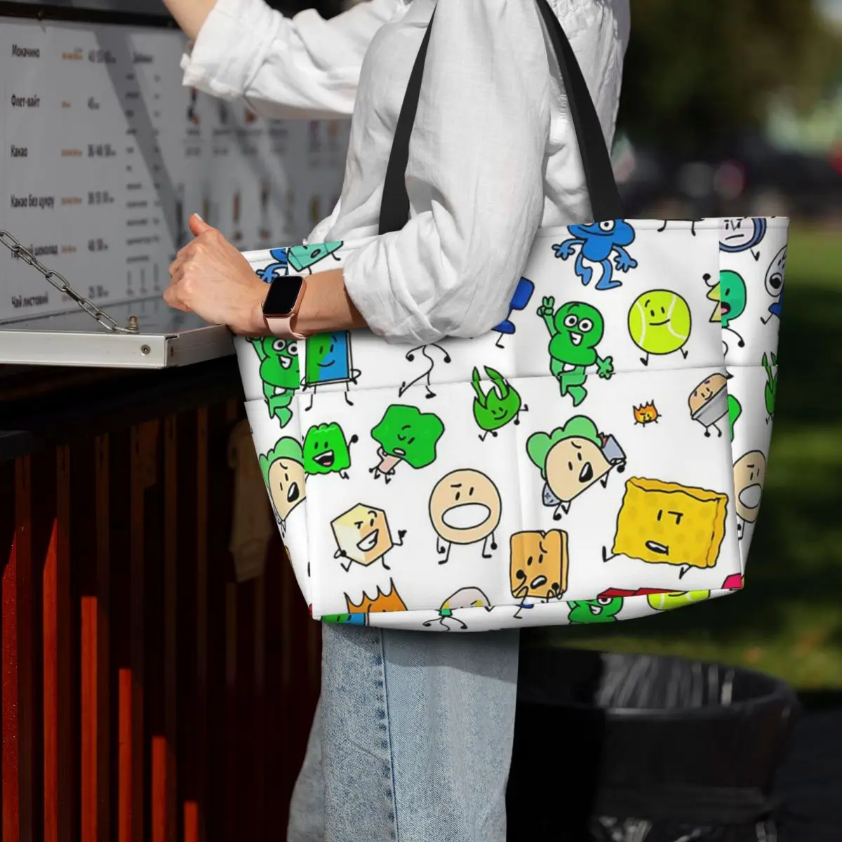 BFDI All Characters Beach Tote Bag Sport Gym Yoga Duffle Large Tote Bag Women Travel Bag Fitness bag
