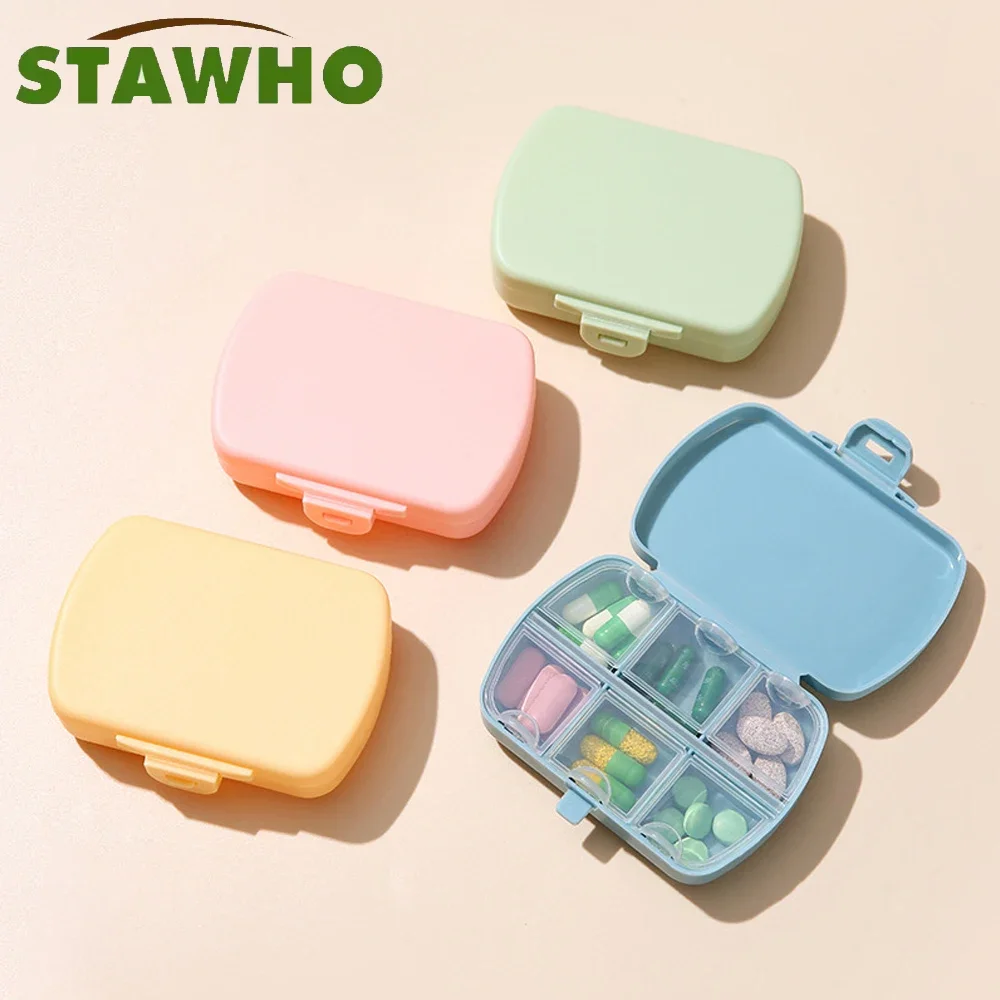 6 Compartments Travel Pill Organizer,Daily Pill Case Small Pill Box for Pocket Purse,Portable Container Vitamin Organizer