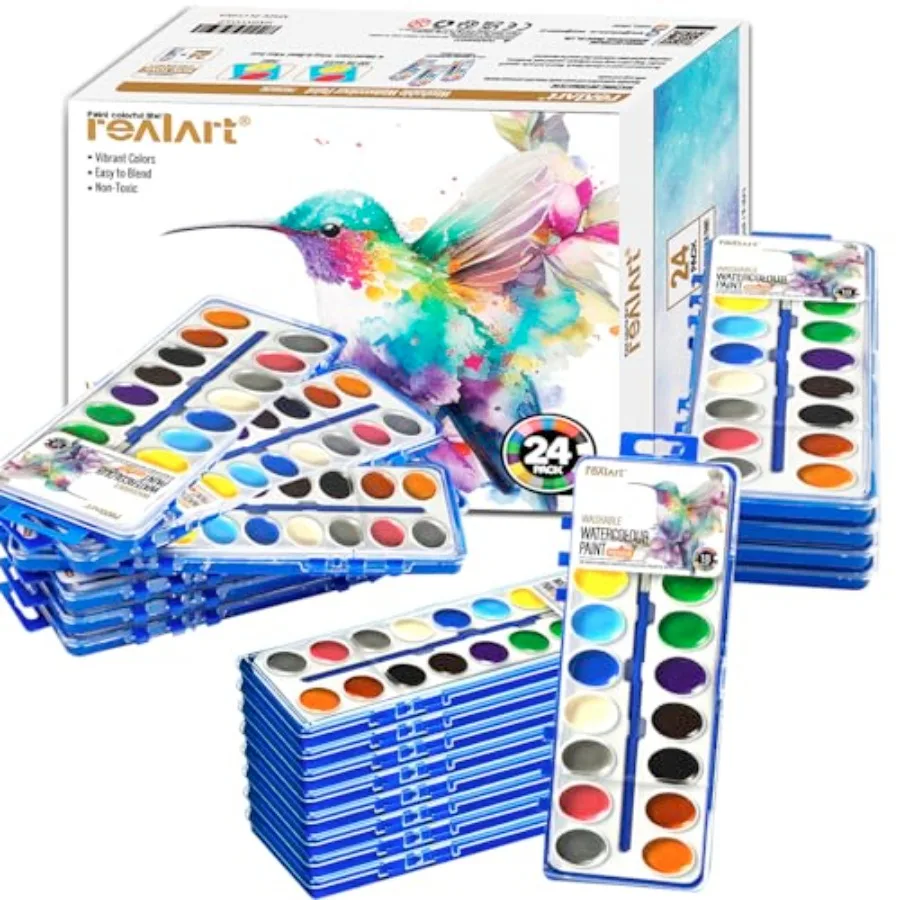 

18 Colors Watercolor Paint Set Bulk Pack of 24 Water Color Paint Sets Water Color Sets