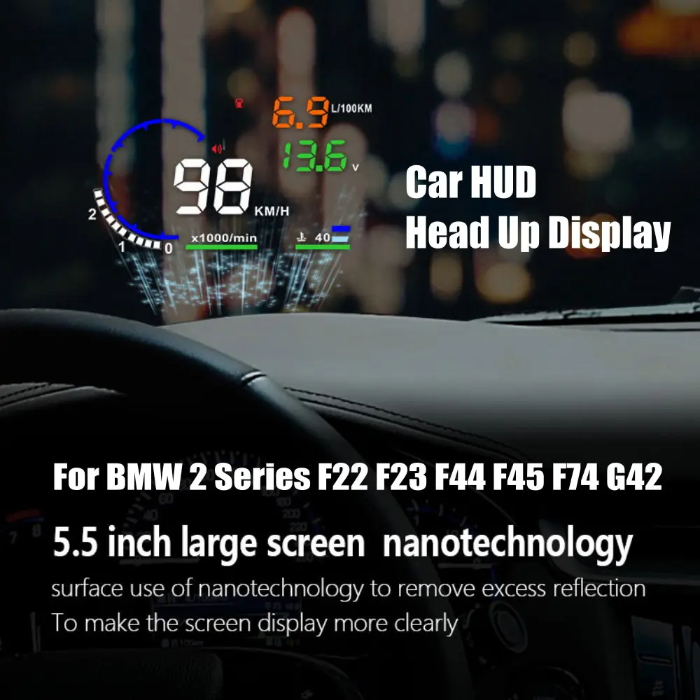 Car HUD Head Up Display LED Windshield Projection For BMW 2 Series F22 F23 F44 F45 F74 G42 2013-2026