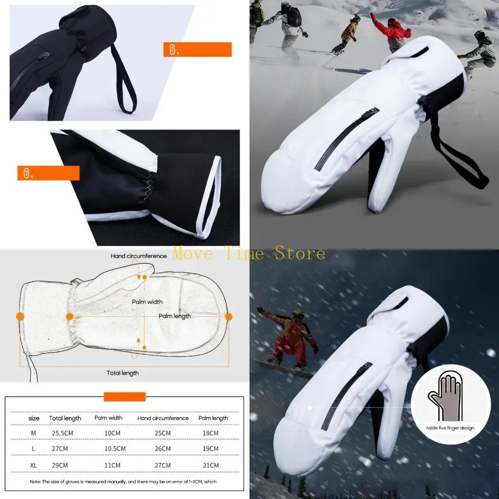 

92me Теплые термо -густые лыжные перчатки для водонепроницаемых лыжных перчаток унисекс с сенсорными экранами