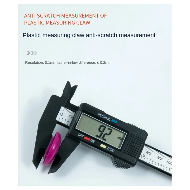 FGHGF-Pied à coulisse numérique en plastique, conversion MeaccelerFraction en pouces, règle de bijoux numérique 0-150mm, pied à coulisse de jeu