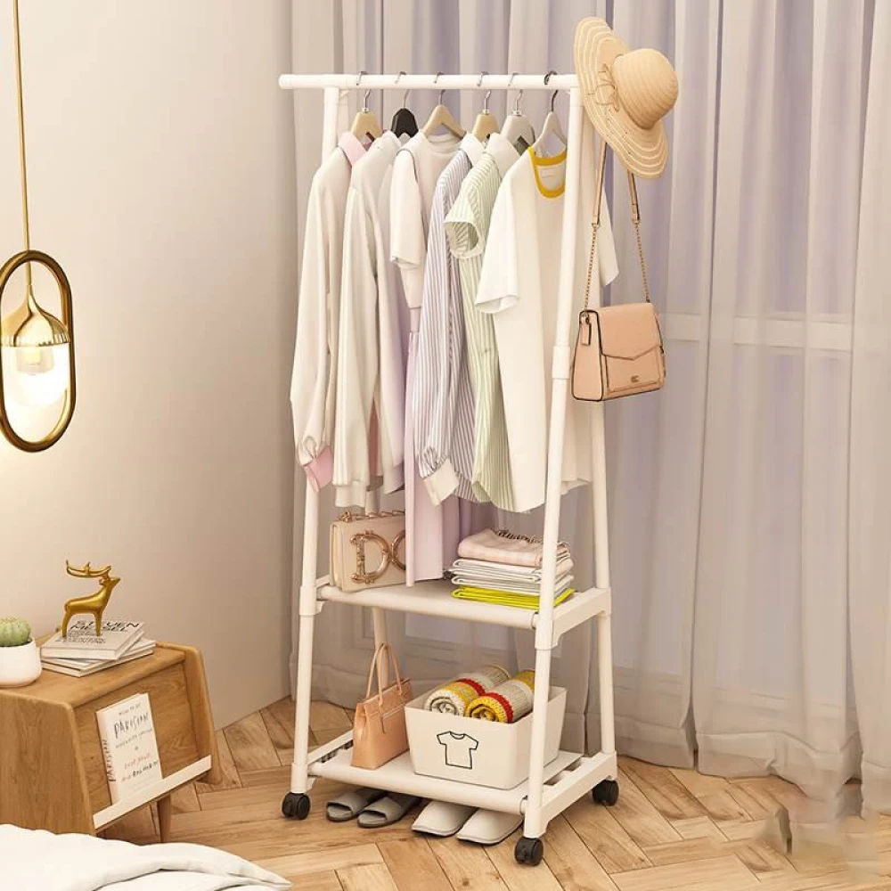 Simple Clothes Drying Rack With Wheels Floor Hanger Triangle Clothes Hanger Household Bedroom Clothes Hanger For Bedroom