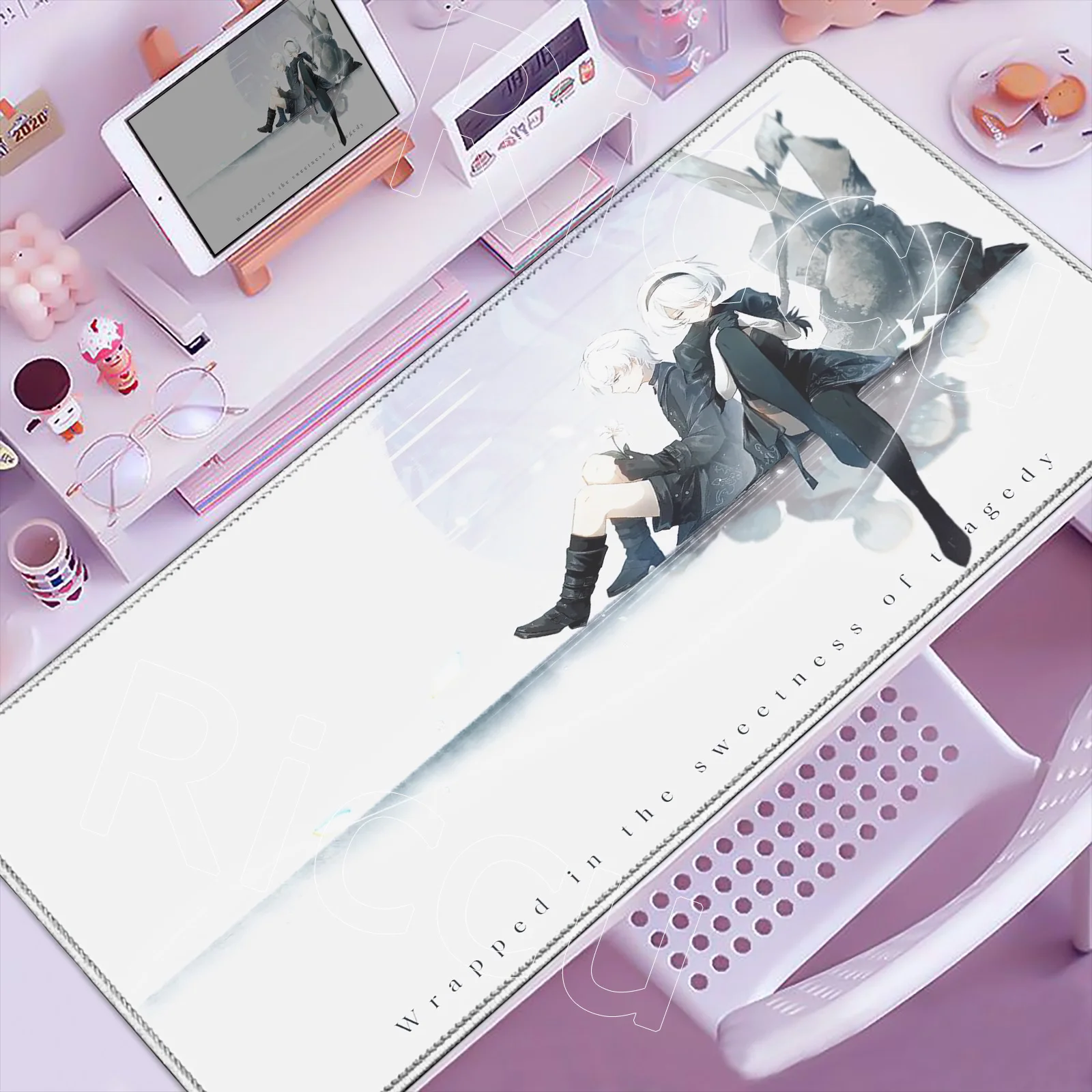 

Anime HD Print Mouse Pad Nier Automata Large Gaming Mousepad Rubber Computer 2B Mouse Mat Gaming Lock Edge Accessories Non-slip