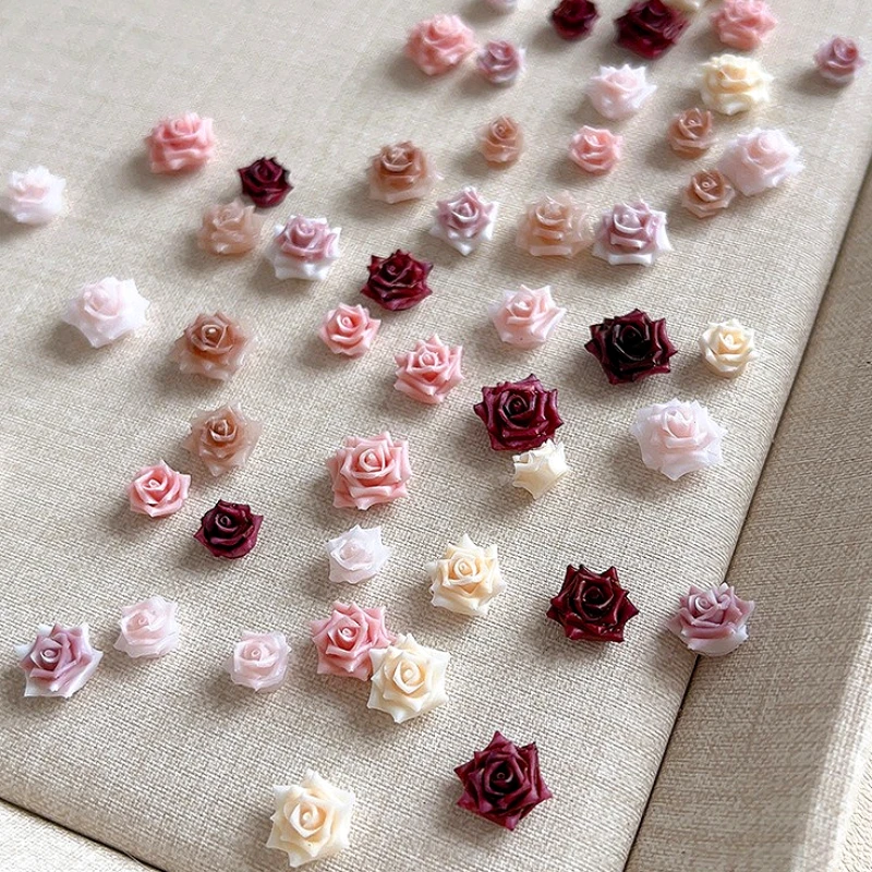 Soft Carved Bowknot Rose Camellia Flowers Pearl Pile Rhinestones Love Heart Crystal Steel Ball Nail Art Decorations Accessories
