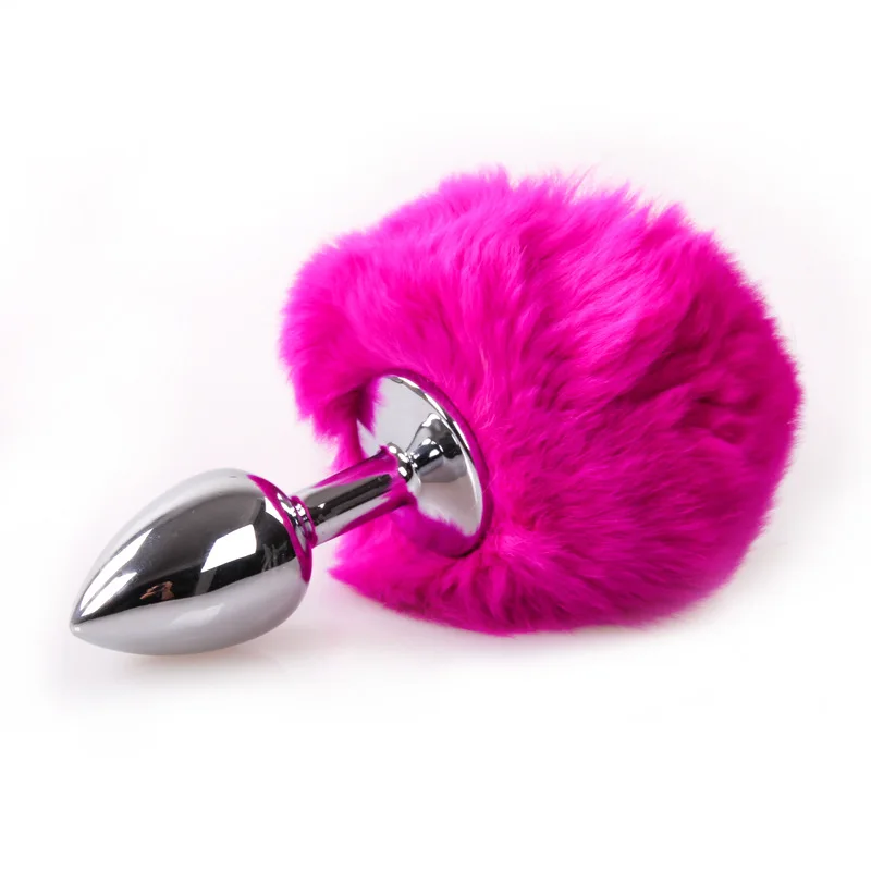 BDSM Metal Anal Plug with Rabbit Tail Bunny Tail Pet Role Play Adult Sex Toy for Women Men Couples Fetish Gear Accessories view 6