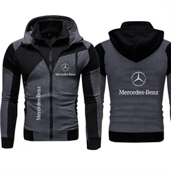 Sudadera con capucha de mercedes-benz para hombre, ropa deportiva informal de lana, abrigo de carreras deportivo con cremallera, otoño e invierno, 2024