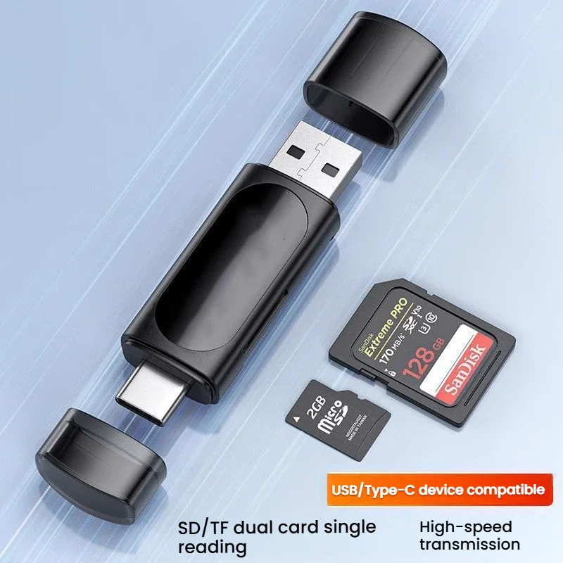 

USB/Type-C All-in-One Card Reader TF/SD Memory Card OTG Converter for Mobile Phone, Camera, and Computer