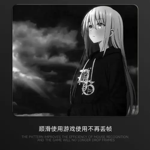 Imagen 2 del producto Alfombrilla de ratón de cristal negra para chica, alfombrilla de ratón para juego Sora, patrón personalizado, alfombrilla de escritorio para juegos suave y templado, juegos de oficina Fps Esports
