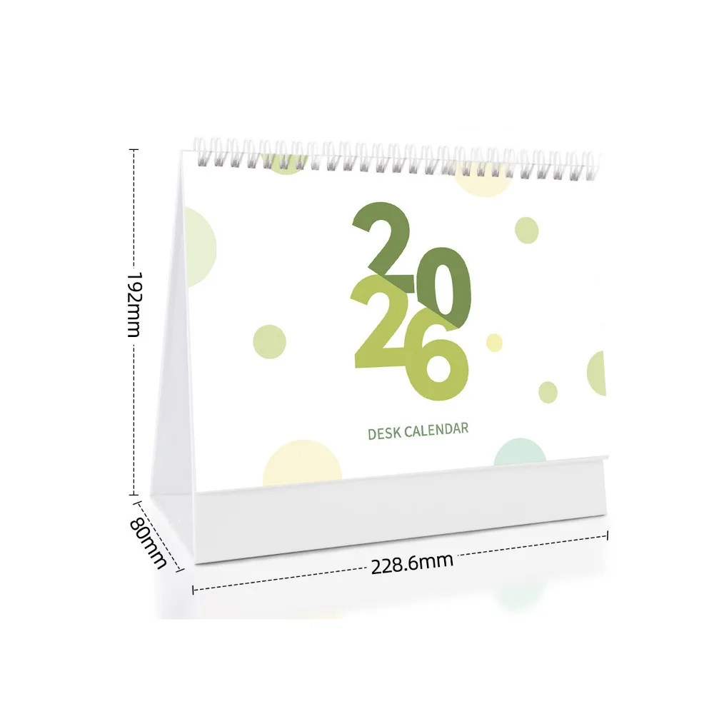 Decorative Desk Calendar Stable Support Triangular Support Custom Planner Exquisite Patterns Standing Calendar Office Calendar