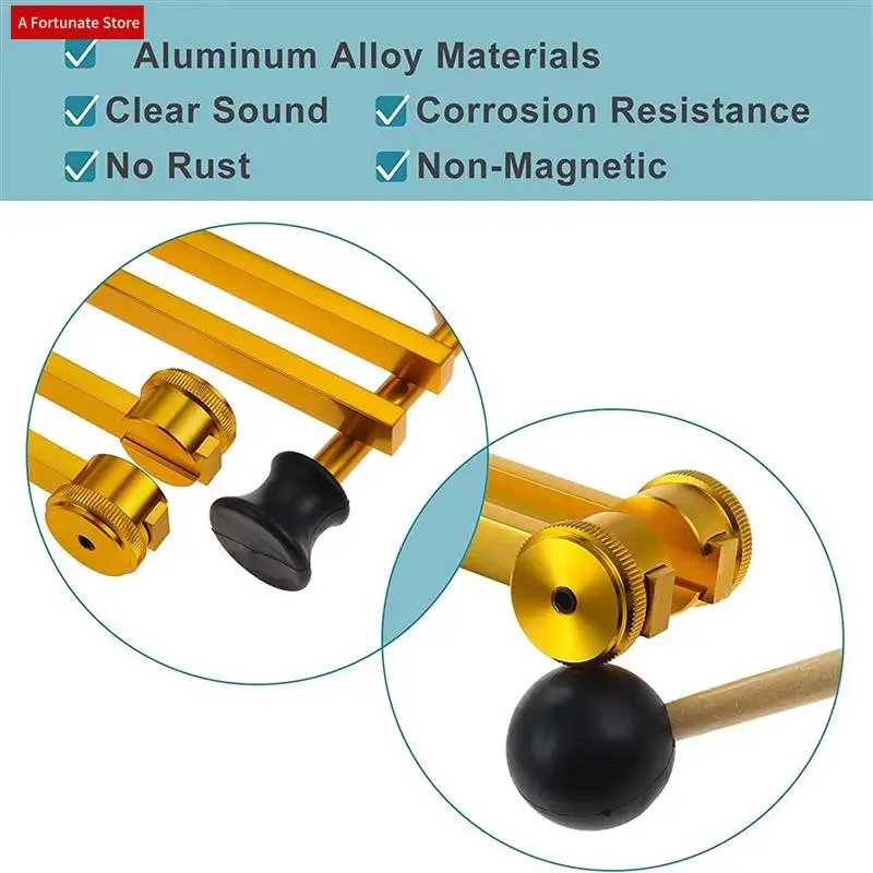 Набор камертонов из 6 упаковок (128 Гц, 256 Гц, 512 Гц), комплект камертонов для исцеления чакр, звуковой терапии, звуковой слайдер-вилка (золото) - A78G