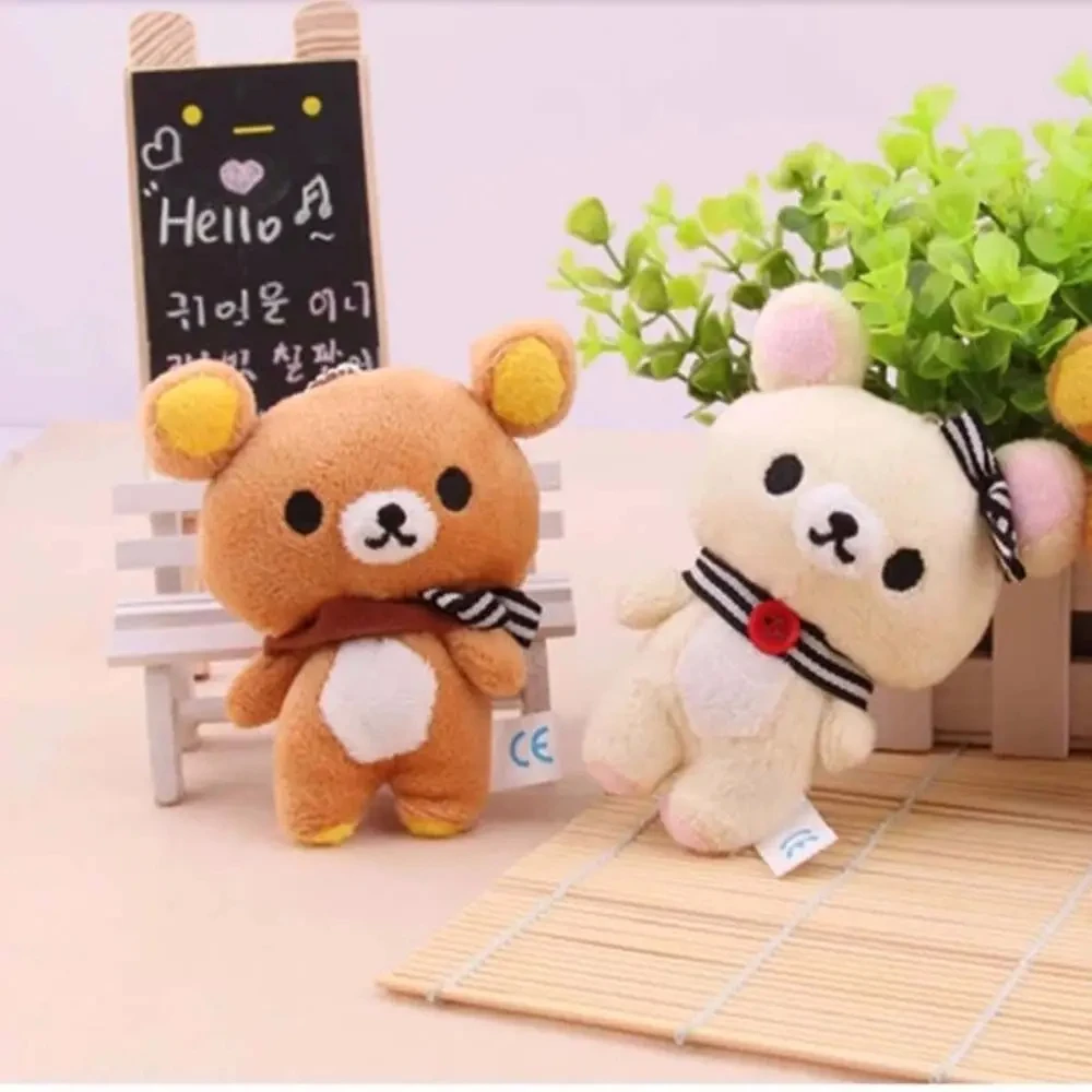 Nuova sciarpa Rilakkuma peluche bambola Kawaii Anime marrone orso Pelcuhe farcito orso giocattoli coppia carina giocattolo ragazza come regali