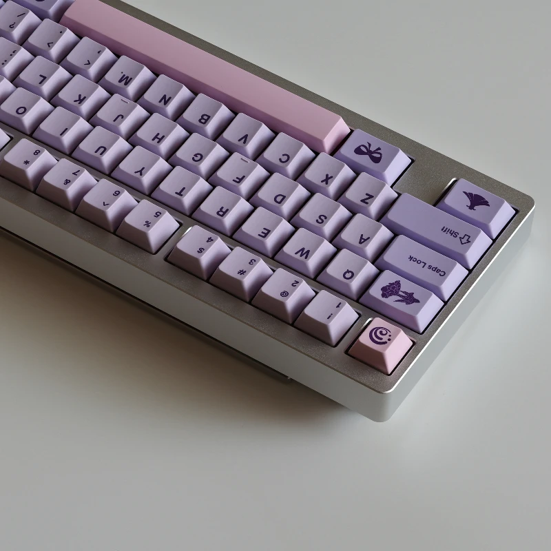 MOMOKA Sangonomiya Kokomi Theme Keycap Set Purple Cherry PBT Dy-sublimation Keycaps Mechanical Keyboard Accessories Gamer Gifts