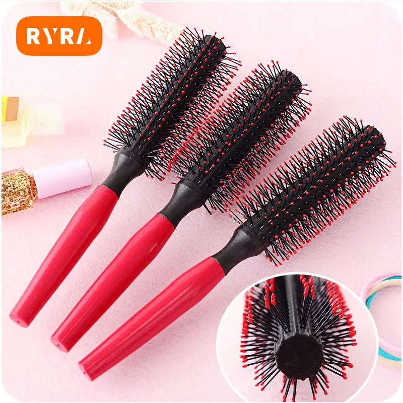 ProAntistatic DIY Curling Comb Hair Massage Salon Hair Care Straight Curved Curl Coat Pear Head Round Hair Brush Female