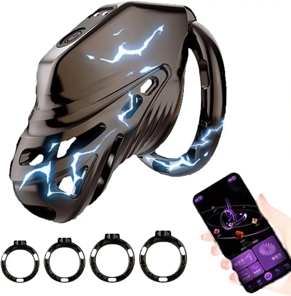 JYBL APP Control Vibrating Chastity Cage Cock Cage Devices with 10 Vibrations Penis Bondage Lock BDSM Adult Sex Toys for Men