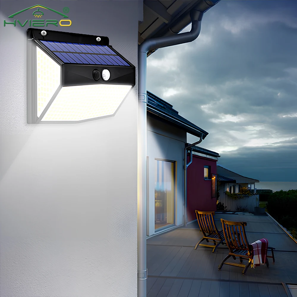 

Solar Wall Lamps Outdoor Motion Sensor LED 3 Lighting Modes Wireless Waterproof Energy-saving Garden Yard Porch Garage Lights