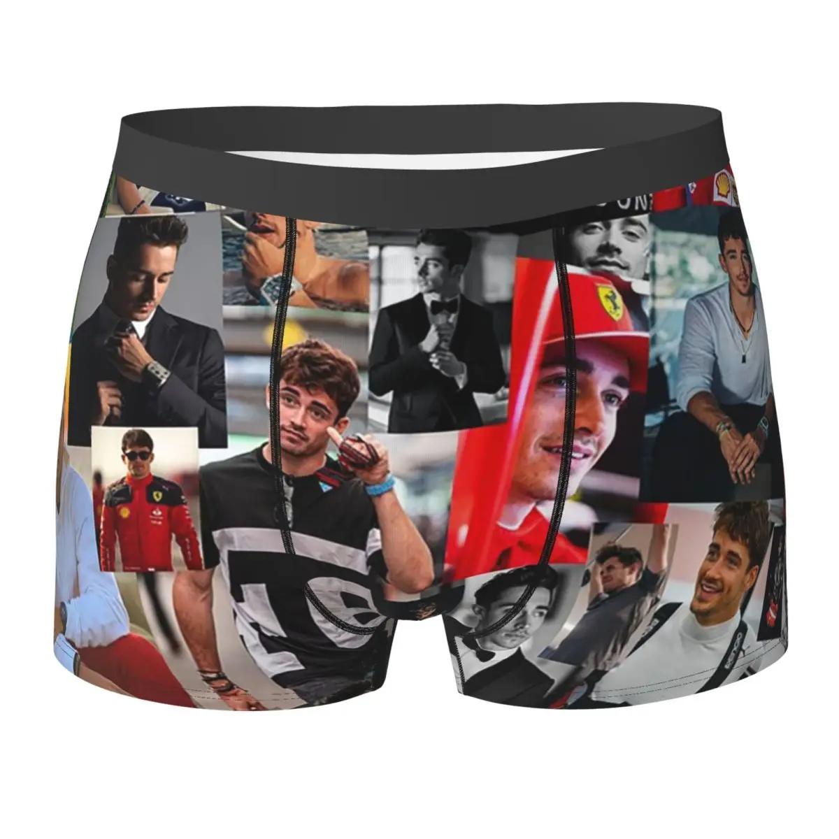 

Boxer Underpants Shorts Charles Leclerc Monacan Motorsports Racing Driver Collage Panties Men Underwear for Homme Man Boyfriend