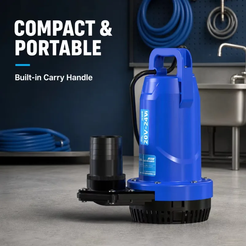 Cordless Submersible Water Pump Rechargeable Battery Powered Portable Drainage Pump for Garden Irrigation Pool Pond Transfer