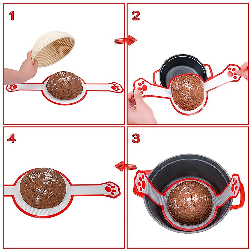 

Professional Baking Mat Long Handle Dough Transfer Mat Premium Glass Fiber Silicone Safe Practical Smooth Surface Bread