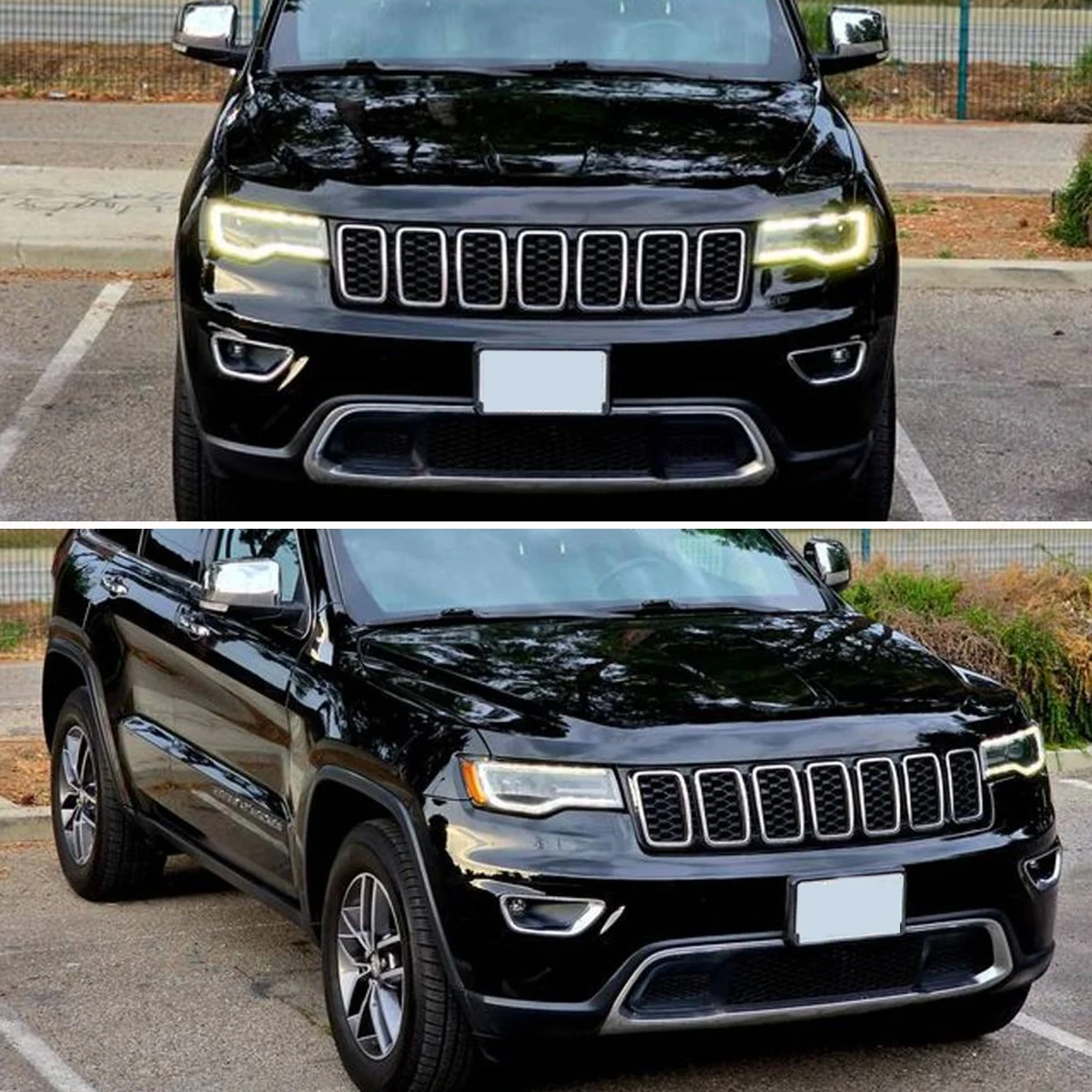 

Для Jeep Grand Cherokee 2017 2018 2019 2020 передний бампер, нижняя решетка, центральная решетка, сетка и безель, хромированная 68310773AB, 5ZM53SZ0AA