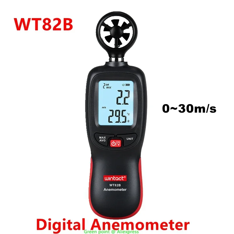 

5PCS Digital Anemometer WT82B LCD Display Automatic Shutdown Simultaneously Measure Wind Speed And Temperature With Bluetooth