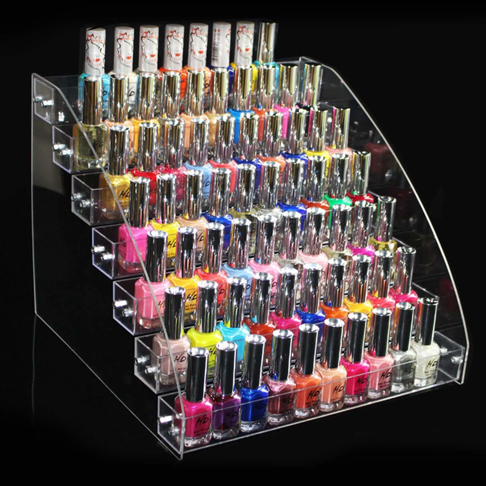 

Seven Layers Durable Nail Polish Acrylic Clear Makeup Display Stand Rack Organizer Holder