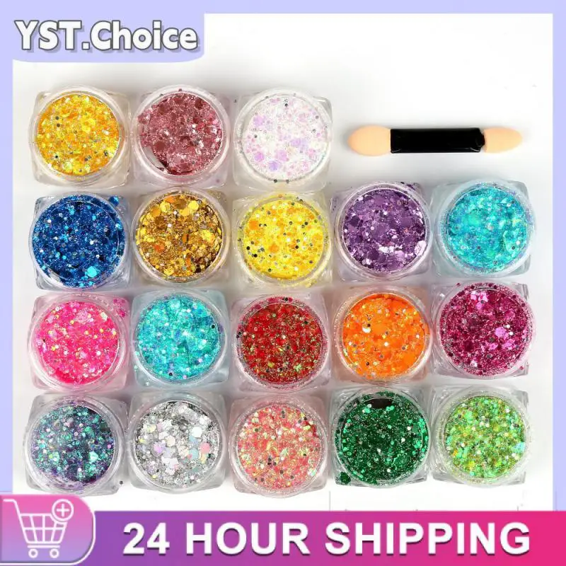 Diy Diamond Vibrant Loose Sequins Gel Mermaid Glitter Sequins Nail Hair Body Face Party Festival Shimmer Diamond Eyeshadow